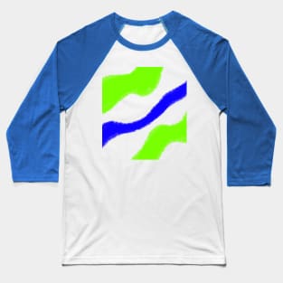 Green blue watercolor abstract pattern Baseball T-Shirt